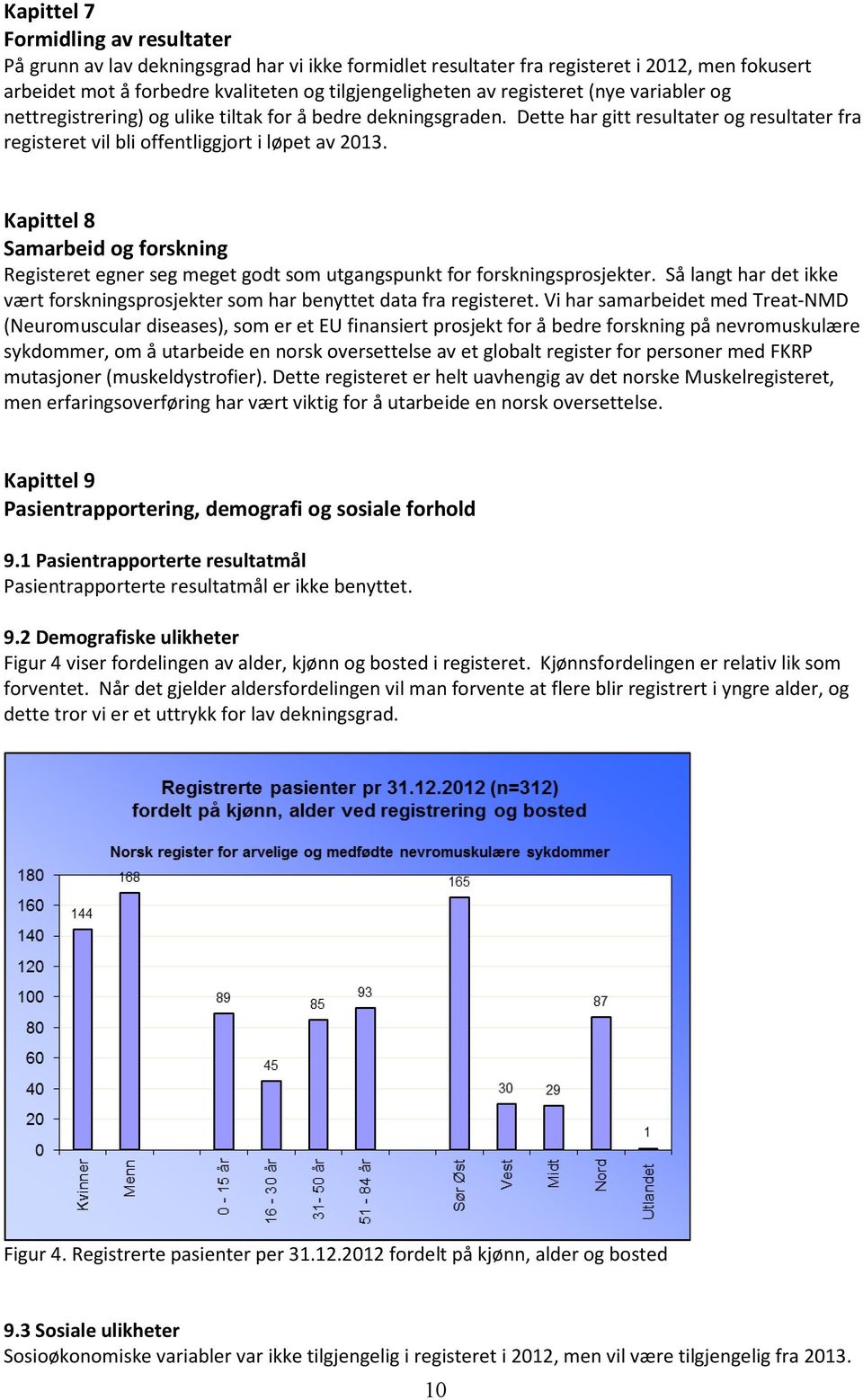 Kapittel 8 Samarbeid og forskning Registeret egner seg meget godt som utgangspunkt for forskningsprosjekter. Så langt har det ikke vært forskningsprosjekter som har benyttet data fra registeret.