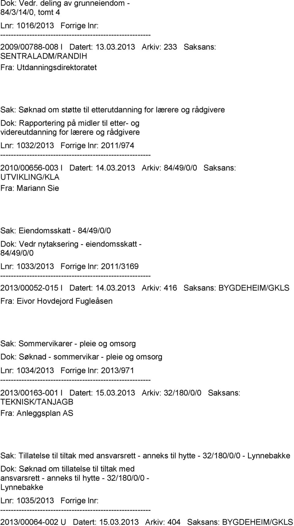 lærere og rådgivere Lnr: 1032