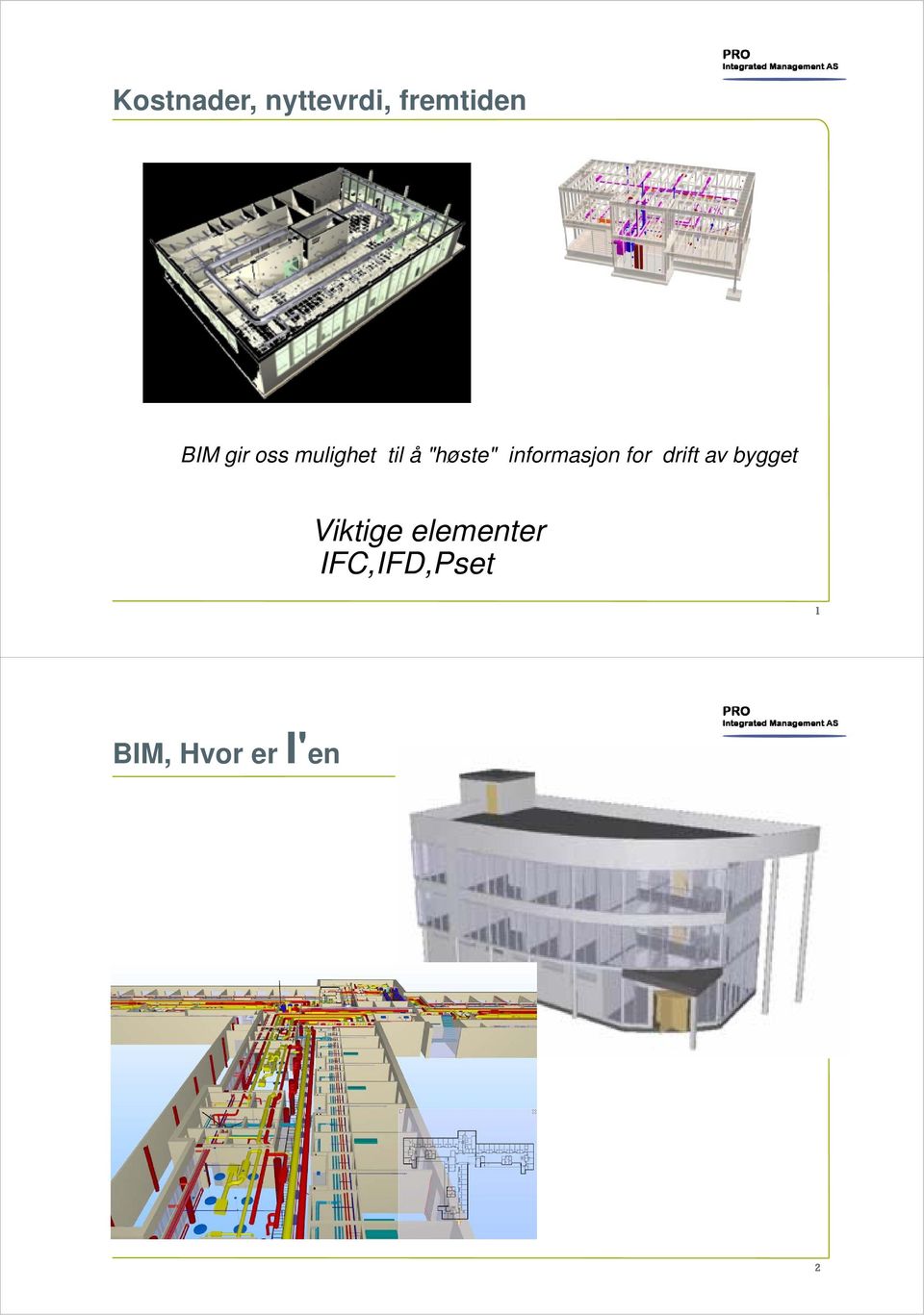 informasjon for drift av bygget