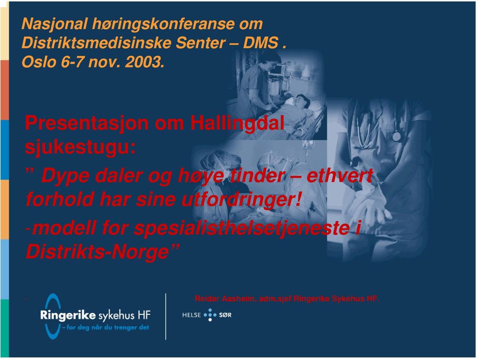 Presentasjon om Hallingdal sjukestugu: Dype daler og høye tinder