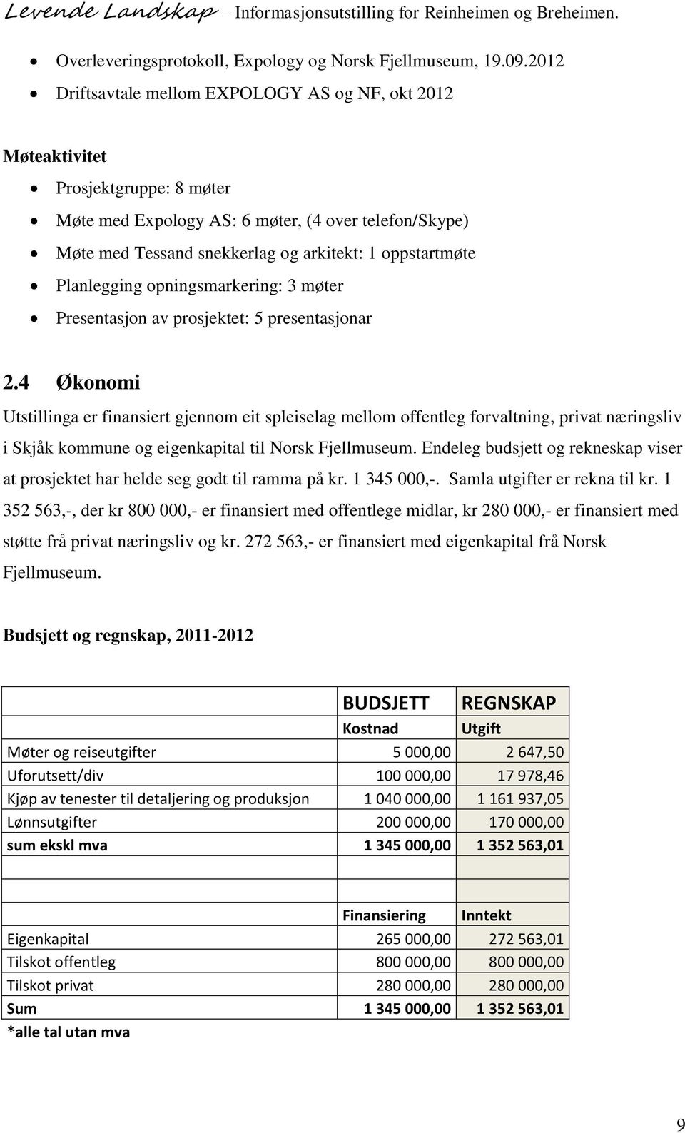 oppstartmøte Planlegging opningsmarkering: 3 møter Presentasjon av prosjektet: 5 presentasjonar 2.