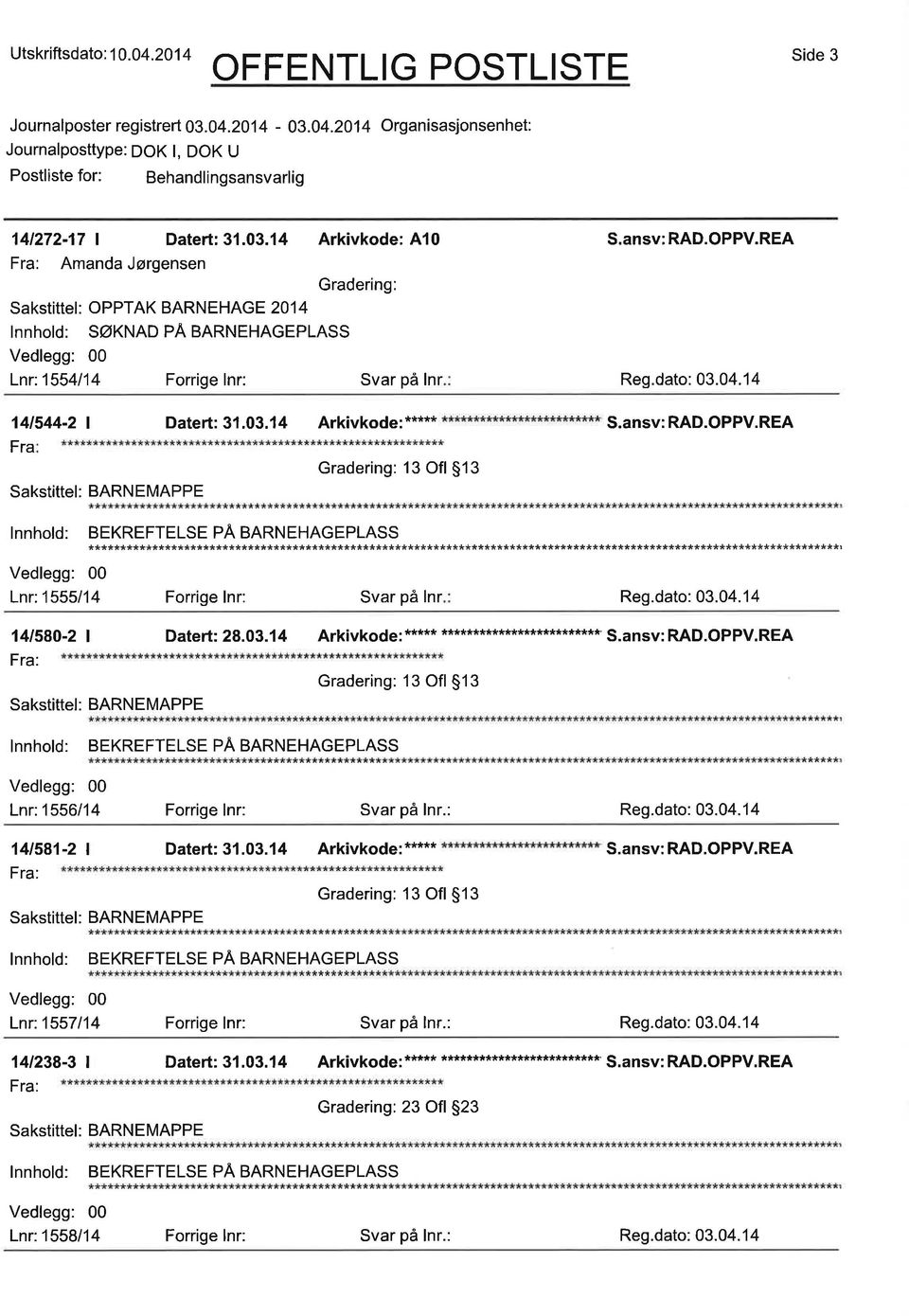 REA 141544-2 I Datert: 31.03.14 Arkivkode:***** S.