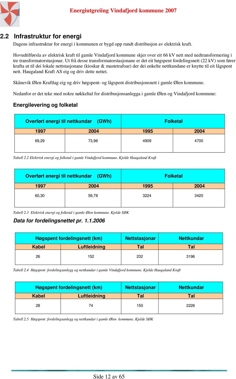 Ut frå desse transformatorstasjonane er det eit høgspent fordelingsnett (22 kv) som fører krafta ut til dei lokale nettstasjonane (kioskar & mastetrafoar) der dei enkelte nettkundane er knytte til