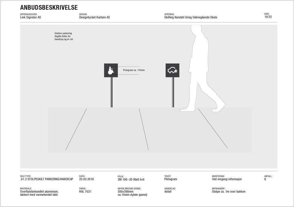 informajon 8 Overflatebehandlet aluminium, lakkert med varmeherdet lakk RAL