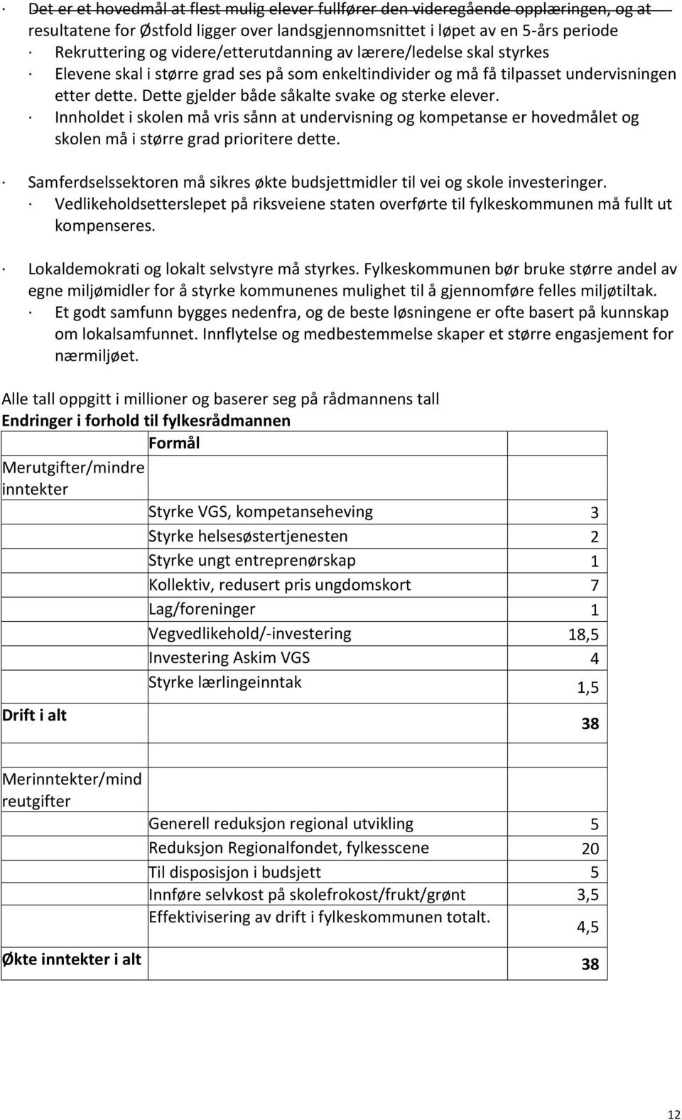 Dette gjelder både såkalte svake og sterke elever. Innholdet i skolen må vris sånn at undervisning og kompetanse er hovedmålet og skolen må i større grad prioritere dette.