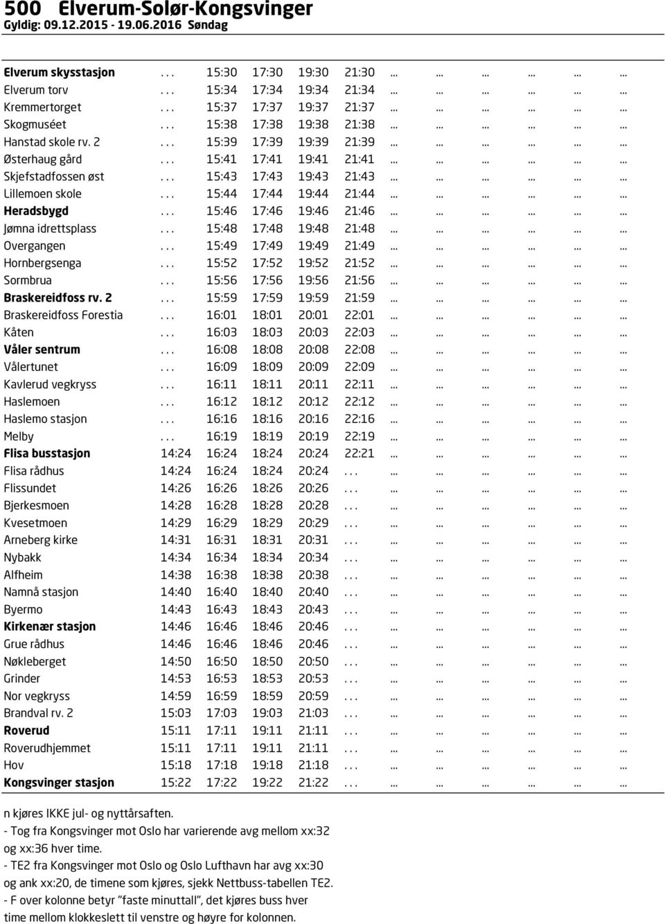 .. 15:41 17:41 19:41 21:41.................. Skjefstadfossen øst... 15:43 17:43 19:43 21:43.................. Lillemoen skole... 15:44 17:44 19:44 21:44.................. Heradsbygd.