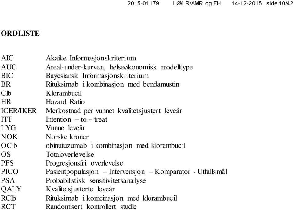 kvalitetsjustert leveår Intention to treat Vunne leveår Norske kroner obinutuzumab i kombinasjon med klorambucil Totaloverlevelse Progresjonsfri overlevelse