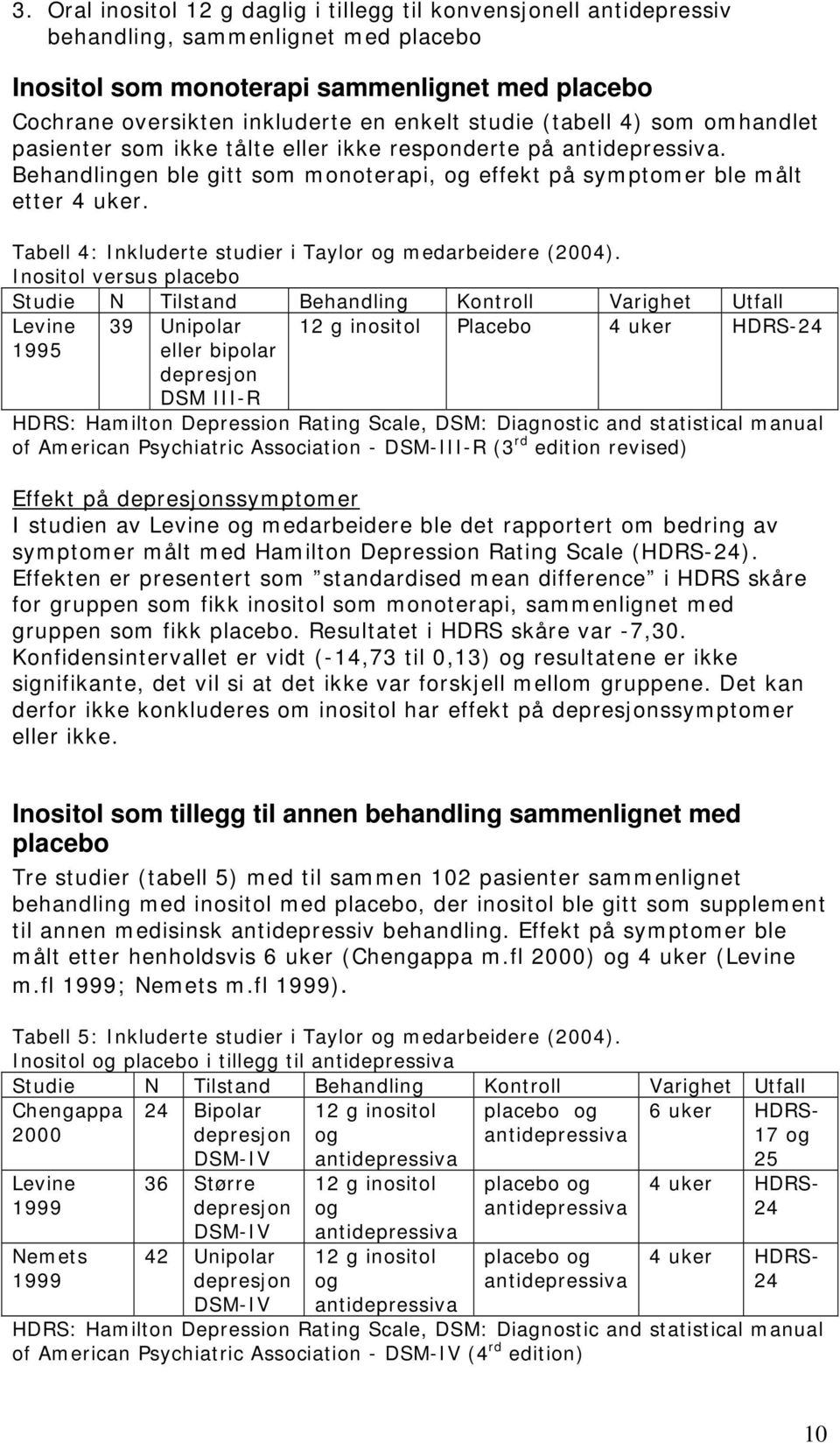 Tabell 4: Inkluderte studier i Taylor og medarbeidere (2004).