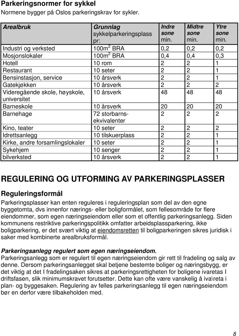 Videregående skole, høyskole, 10 årsverk 48 48 48 universitet Barneskole 10 årsverk 20 20 20 Barnehage 72 storbarns- 2 2 2 ekvivalenter Kino, teater 10 seter 2 2 2 Idrettsanlegg 10 tilskuerplass 2 2