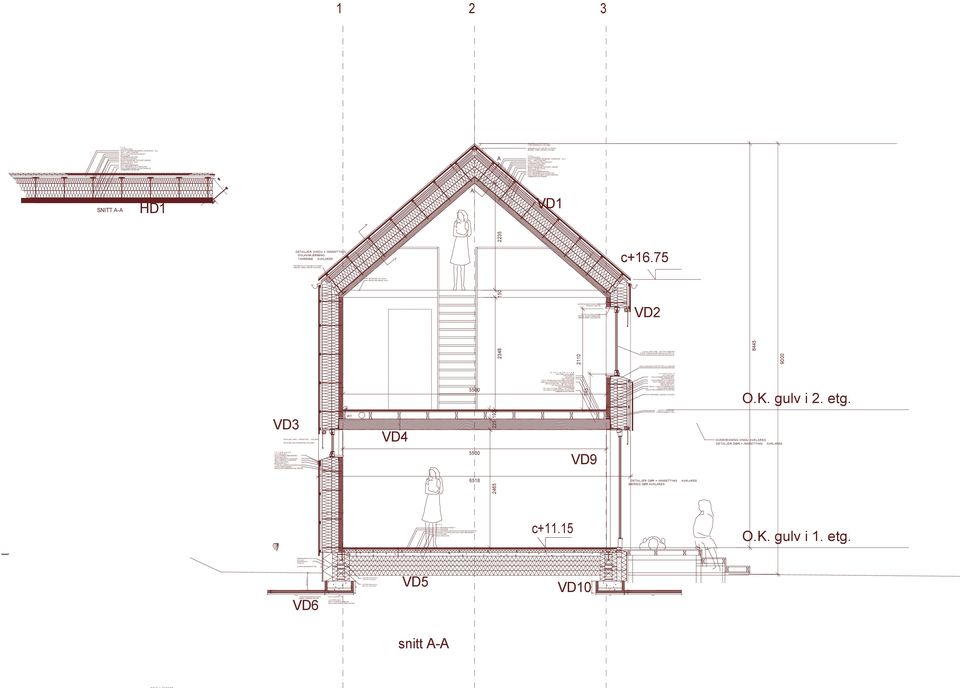 L. 25mm HORISONTL UTLEKTING 28mm VERTIKL UTLEKTING 200mm+mm ISOL. (ROCKWOOL EL.L.,) TYVEK EL. L.