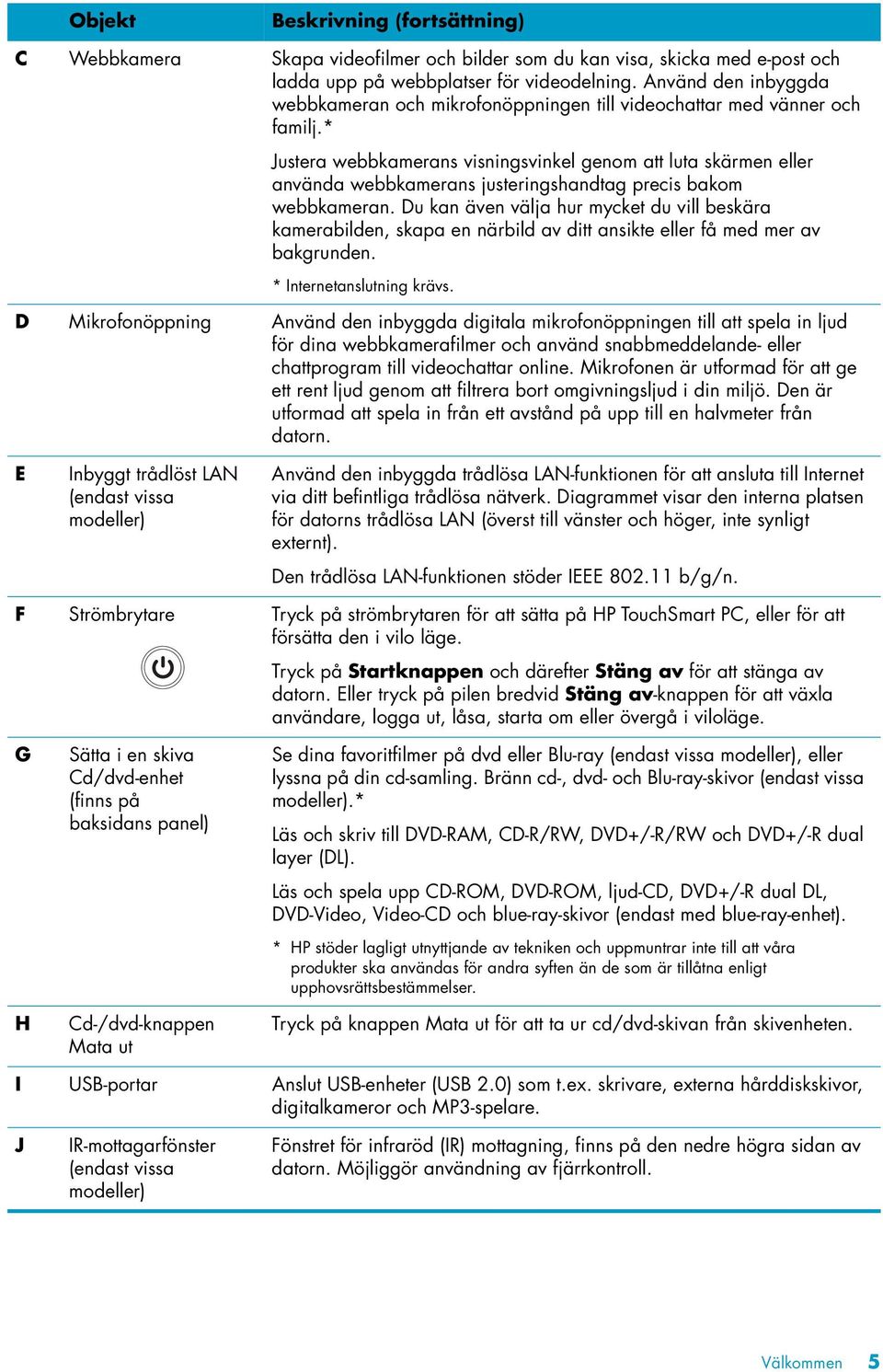 * Justera webbkamerans visningsvinkel genom att luta skärmen eller använda webbkamerans justeringshandtag precis bakom webbkameran.