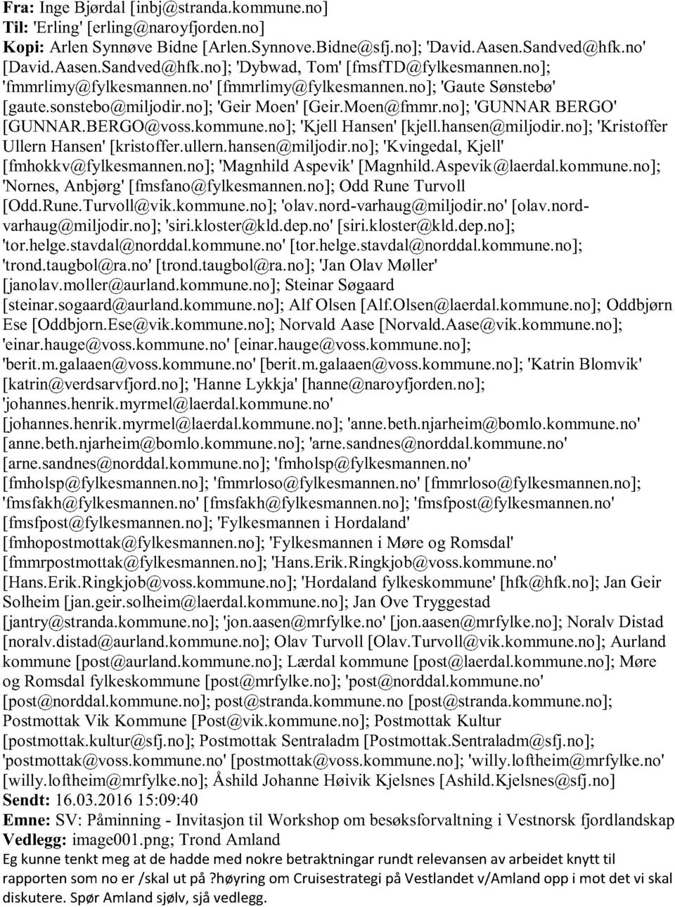 moen@fmmr.no]; 'GUNNAR BERGO' [GUNNAR.BERGO@voss.kommune.no]; 'Kjell Hansen' [kjell.hansen@miljodir.no]; 'Kristoffer Ullern Hansen' [kristoffer.ullern.hansen@miljodir.no]; 'Kvingedal, Kjell' [fmhokkv@fylkesmannen.