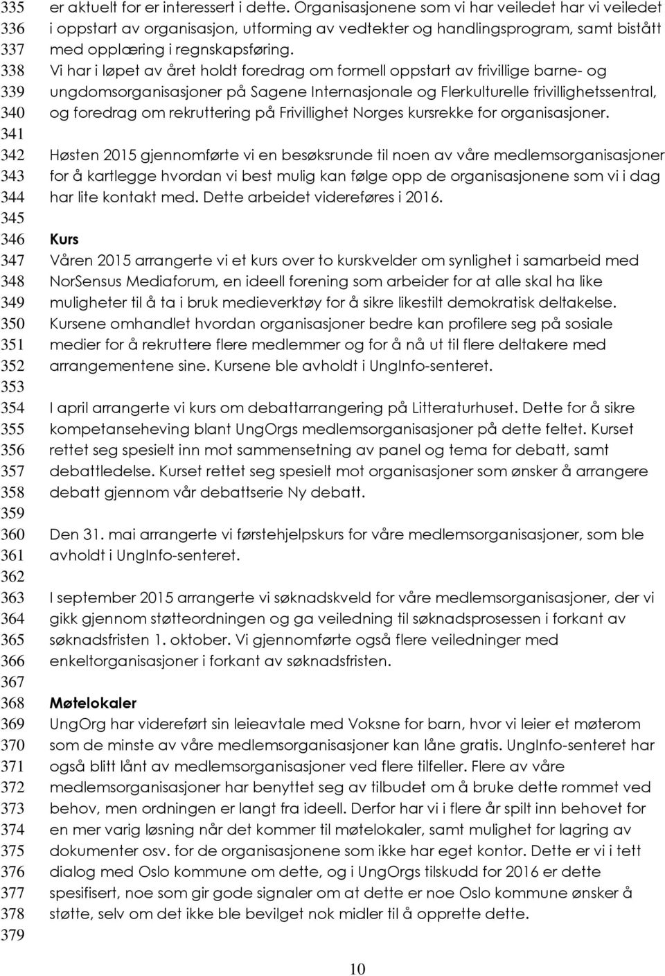 Vi har i løpet av året holdt foredrag om formell oppstart av frivillige barne- og ungdomsorganisasjoner på Sagene Internasjonale og Flerkulturelle frivillighetssentral, og foredrag om rekruttering på