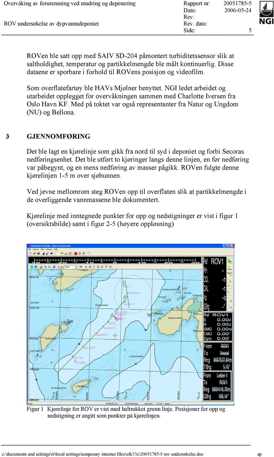 NGI ledet arbeidet og utarbeidet opplegget for overvåkningen sammen med Charlotte Iversen fra Oslo Havn KF. Med på toktet var også representanter fra Natur og Ungdom (NU) og Bellona.