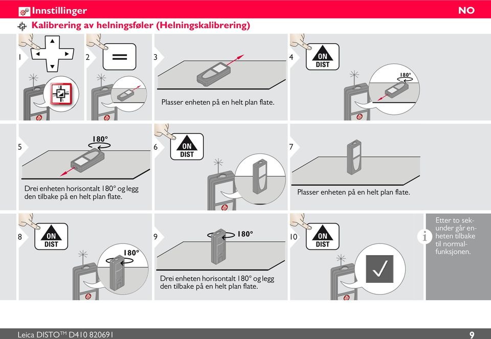 Plasser enheten på en helt plan flate.