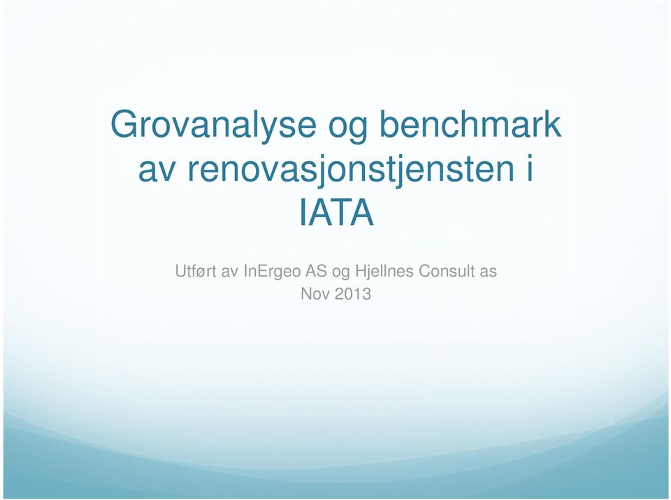 IATA Utført av InErgeo AS