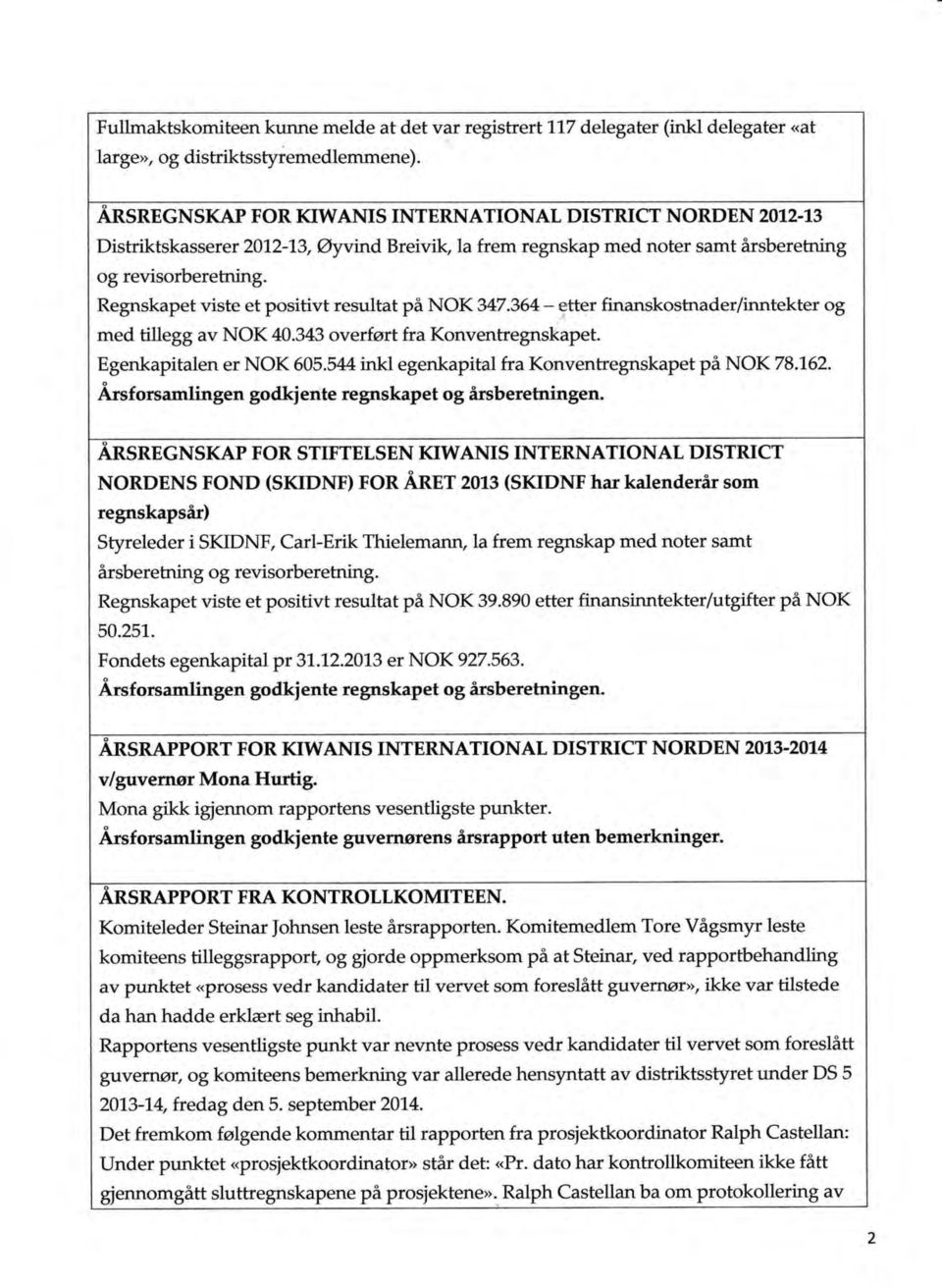 364- gtter finanskostnader/inntekter og med tillegg av NOK 40.343 overført fra Konventregnskapet. Egenkapitalen er NOK 6}5.56inkl egenkapital fra Konvenkegnskapet på NOK 78.1,52.