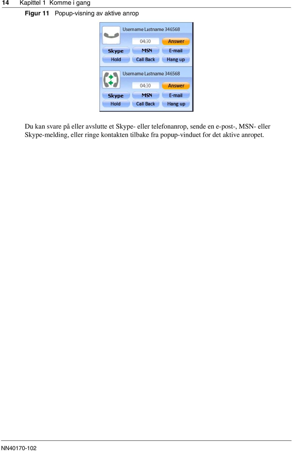 telefonanrop, sende en e-post-, MSN- eller Skype-melding, eller