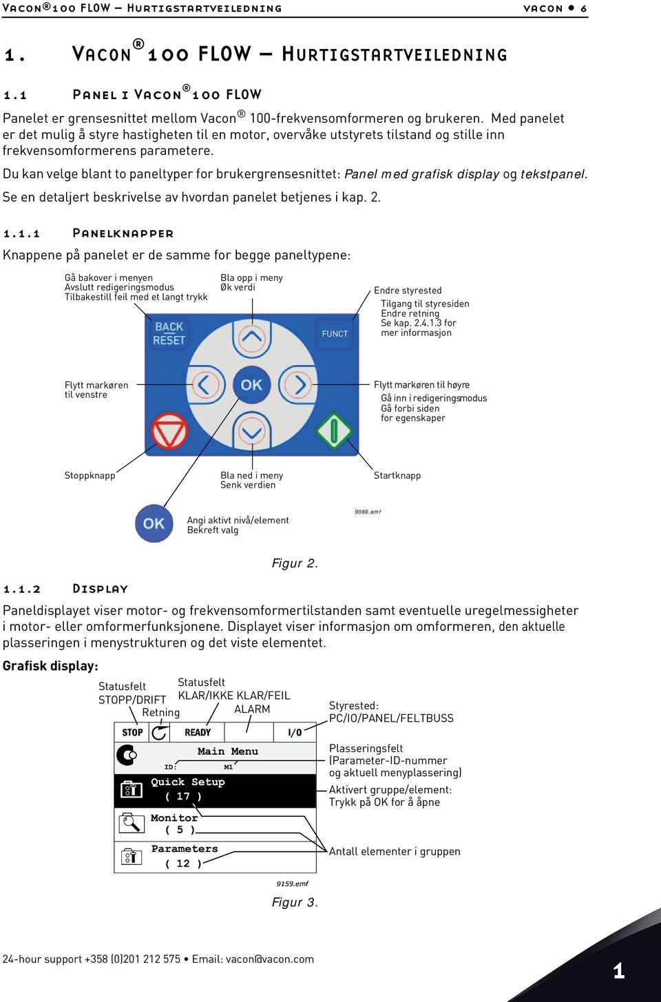 Du kan velge blant to paneltyper for brukergrensesnittet: Panel med grafisk display og tekstpanel. Se en detaljert beskrivelse av hvordan panelet betjenes i kap. 2. 1.