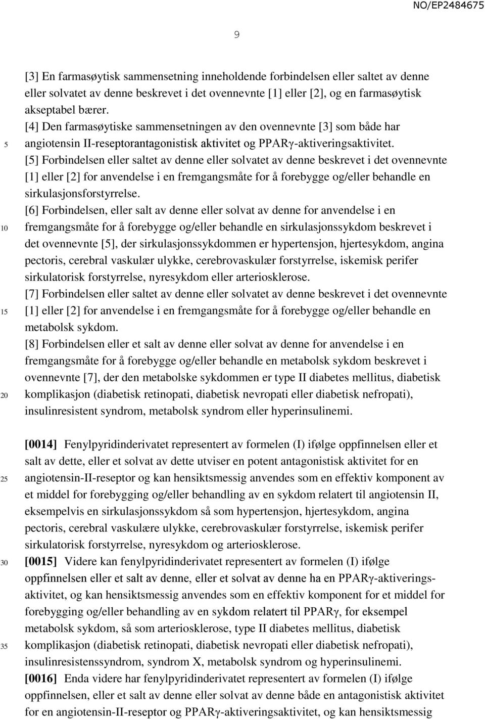 [] Forbindelsen eller saltet av denne eller solvatet av denne beskrevet i det ovennevnte [1] eller [2] for anvendelse i en fremgangsmåte for å forebygge og/eller behandle en sirkulasjonsforstyrrelse.