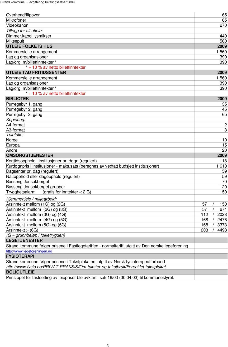 m/billettinntekter * 390 * + 10 % av netto billettinntekter BIBLIOTEK 2009 Purregebyr 1. gang 35 Purregebyr 2. gang 45 Purregebyr 3.