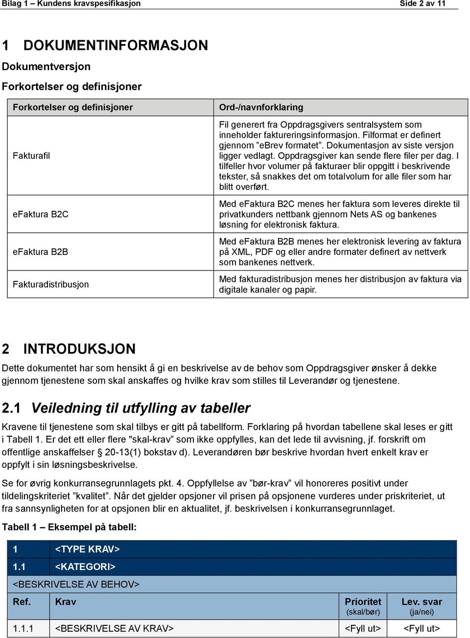 Oppdragsgiver kan sende flere filer per dag. I tilfeller hvor volumer på fakturaer blir oppgitt i beskrivende tekster, så snakkes det om totalvolum for alle filer som har blitt overført.