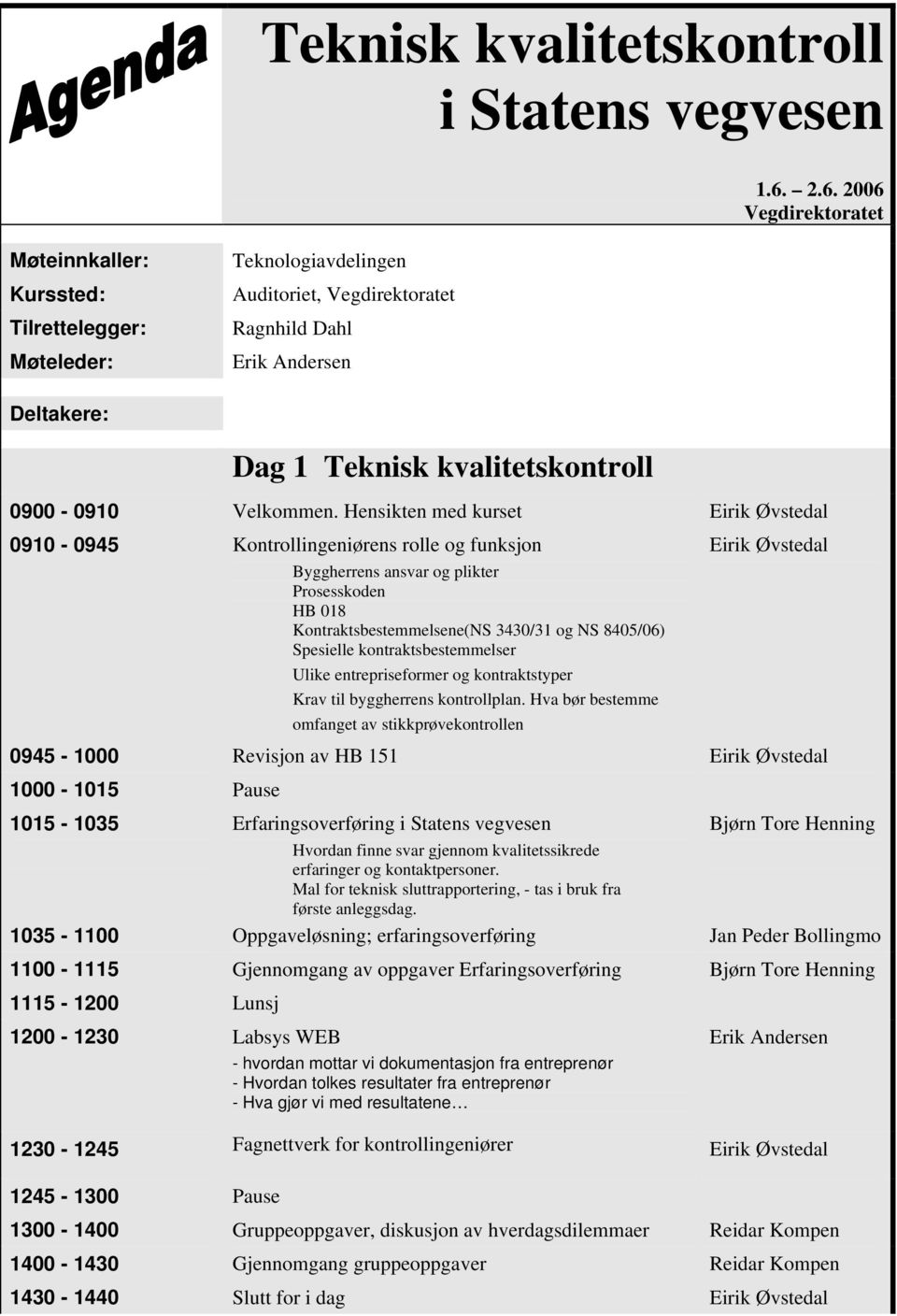 0900-0910 Velkommen.