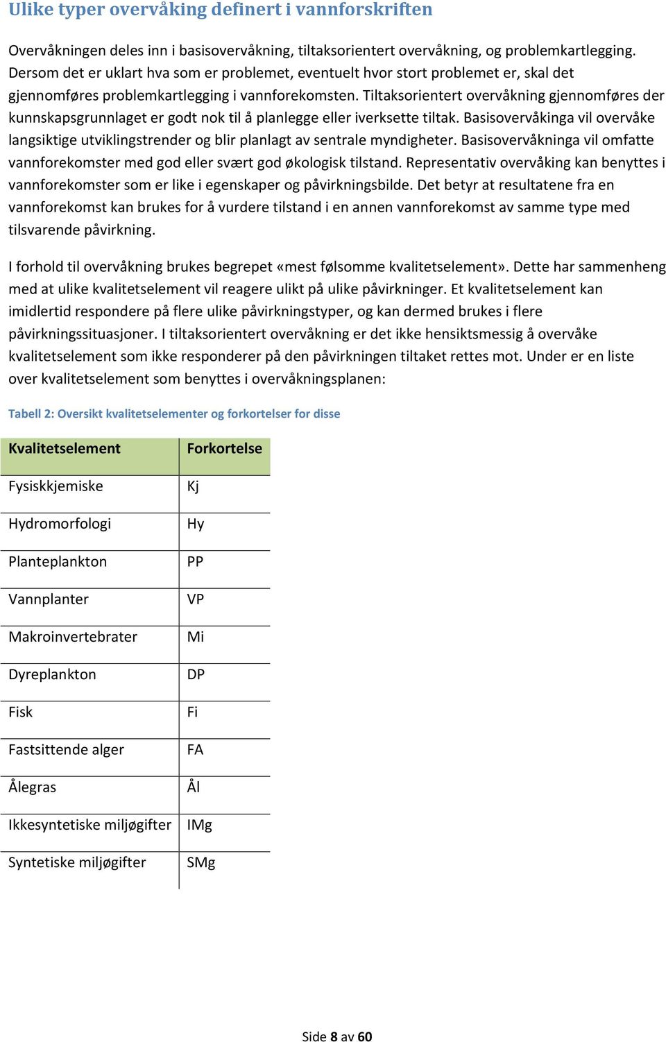 Tiltaksorientert overvåknin jennomføres der kunnskapsrunnlaet er odt nok til å planlee eller iverksette tiltak.