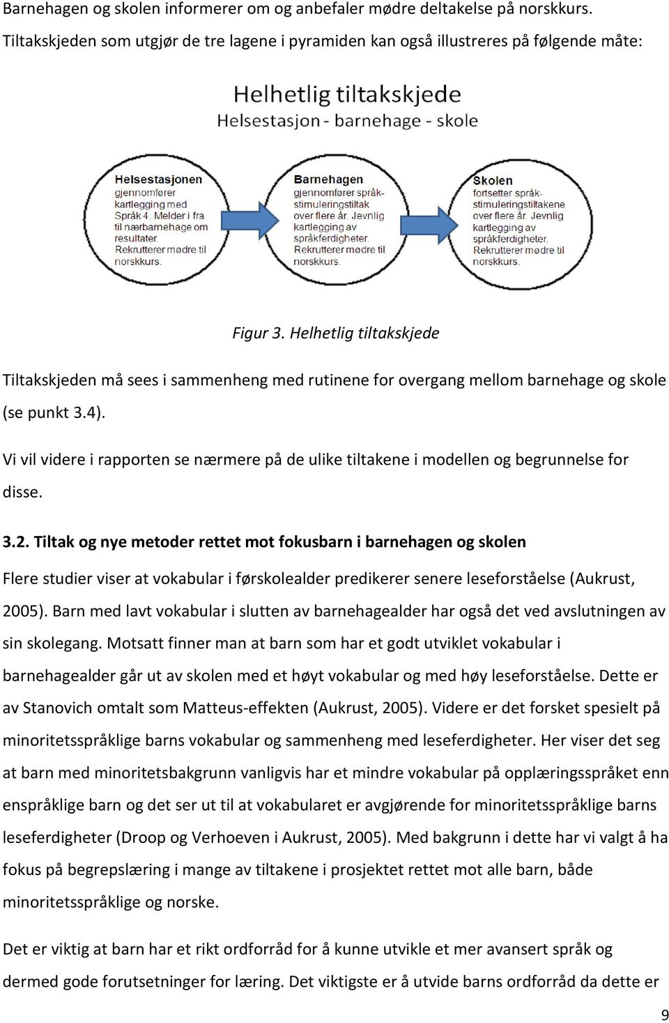 Vi vil videre i rapporten se nærmere på de ulike tiltakene i modellen og begrunnelse for disse. 3.2.