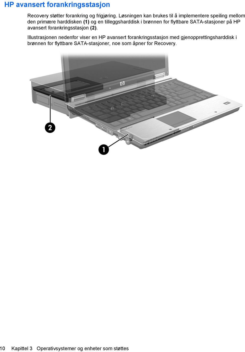 for flyttbare SATA-stasjoner på HP avansert forankringsstasjon (2).