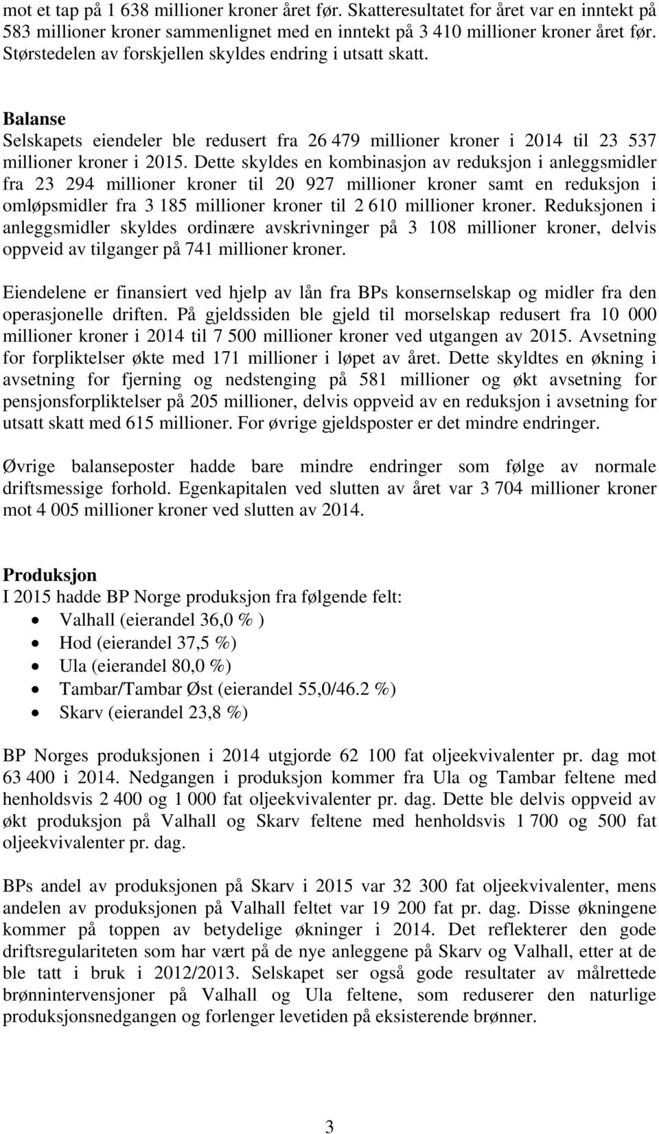 Dette skyldes en kombinasjon av reduksjon i anleggsmidler fra 23 294 millioner kroner til 20 927 millioner kroner samt en reduksjon i omløpsmidler fra 3 185 millioner kroner til 2 610 millioner