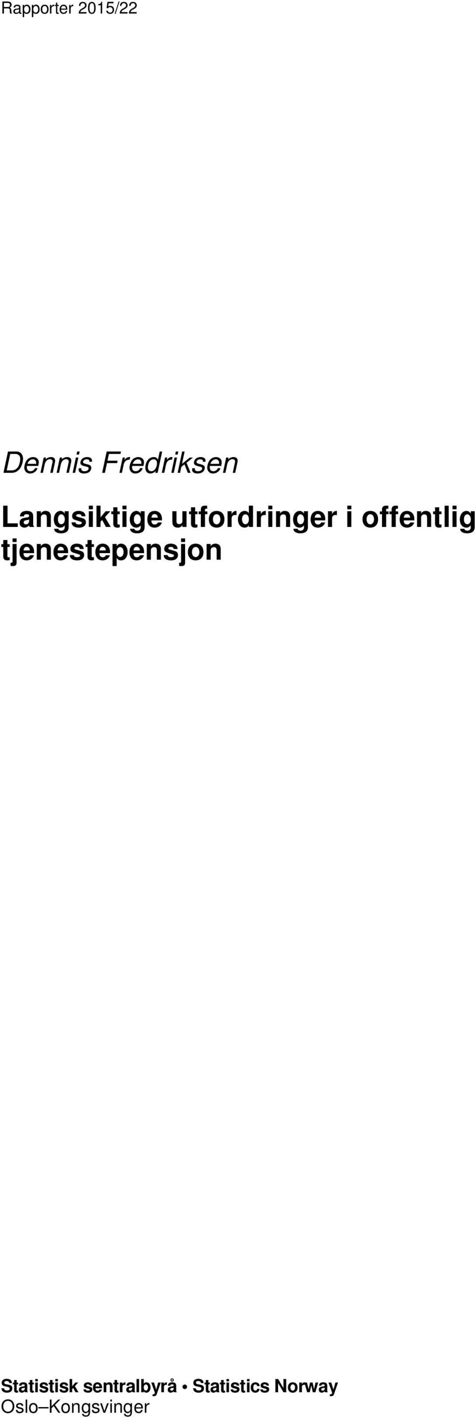 tjenestepensjon Statistisk