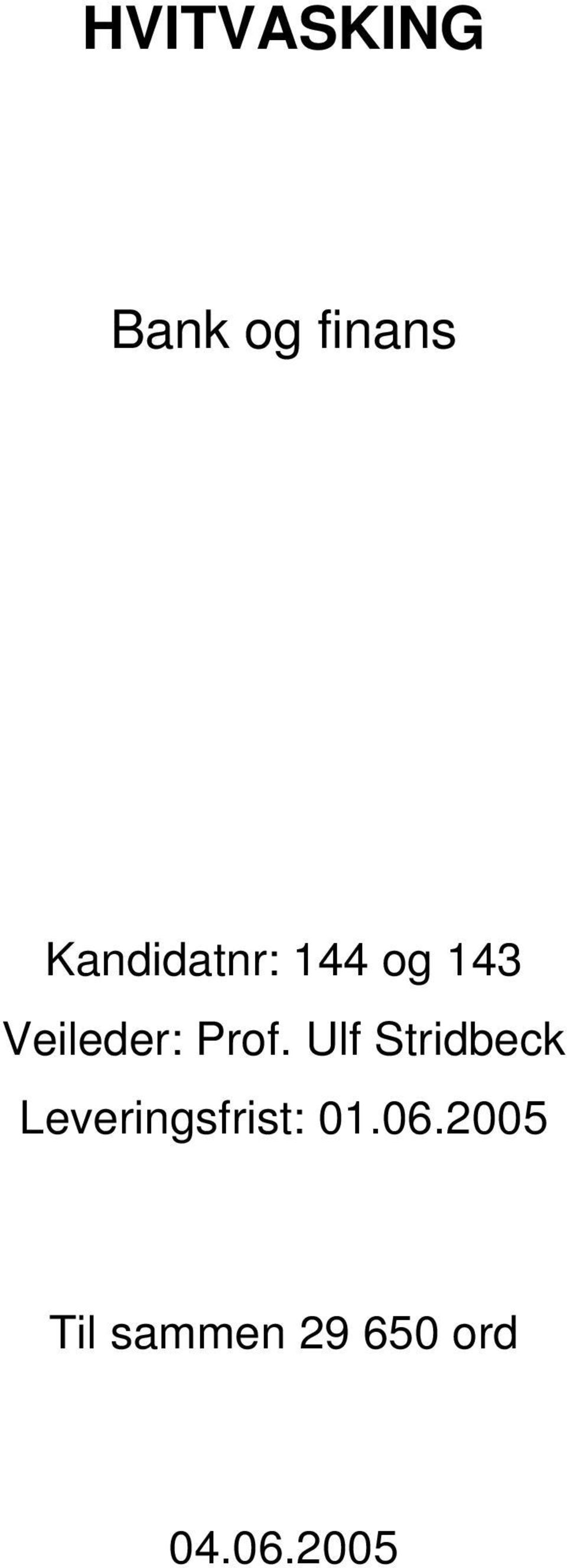 Prof. Ulf Stridbeck