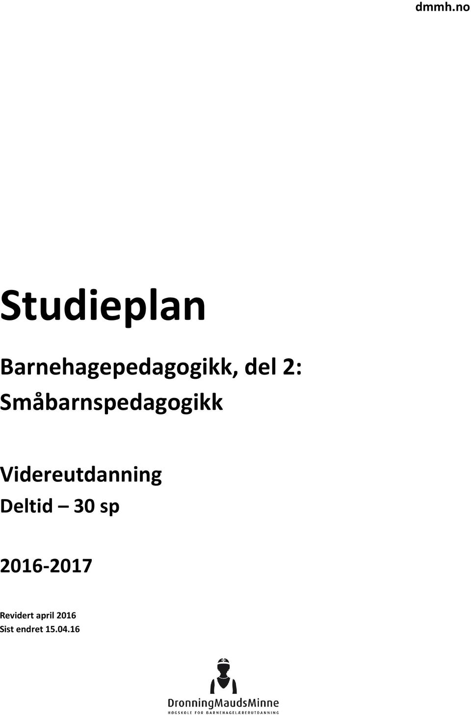 Småbarnspedagogikk Videreutdanning