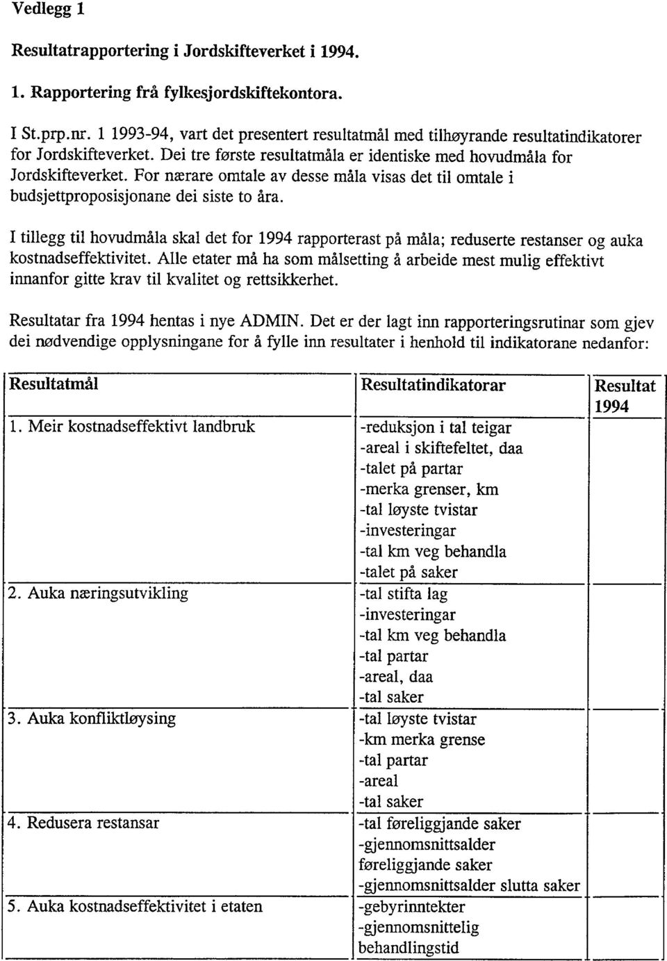 For nærare omtale av desse måla visas det til omtale i budsjettproposisjonane dei siste to åra.