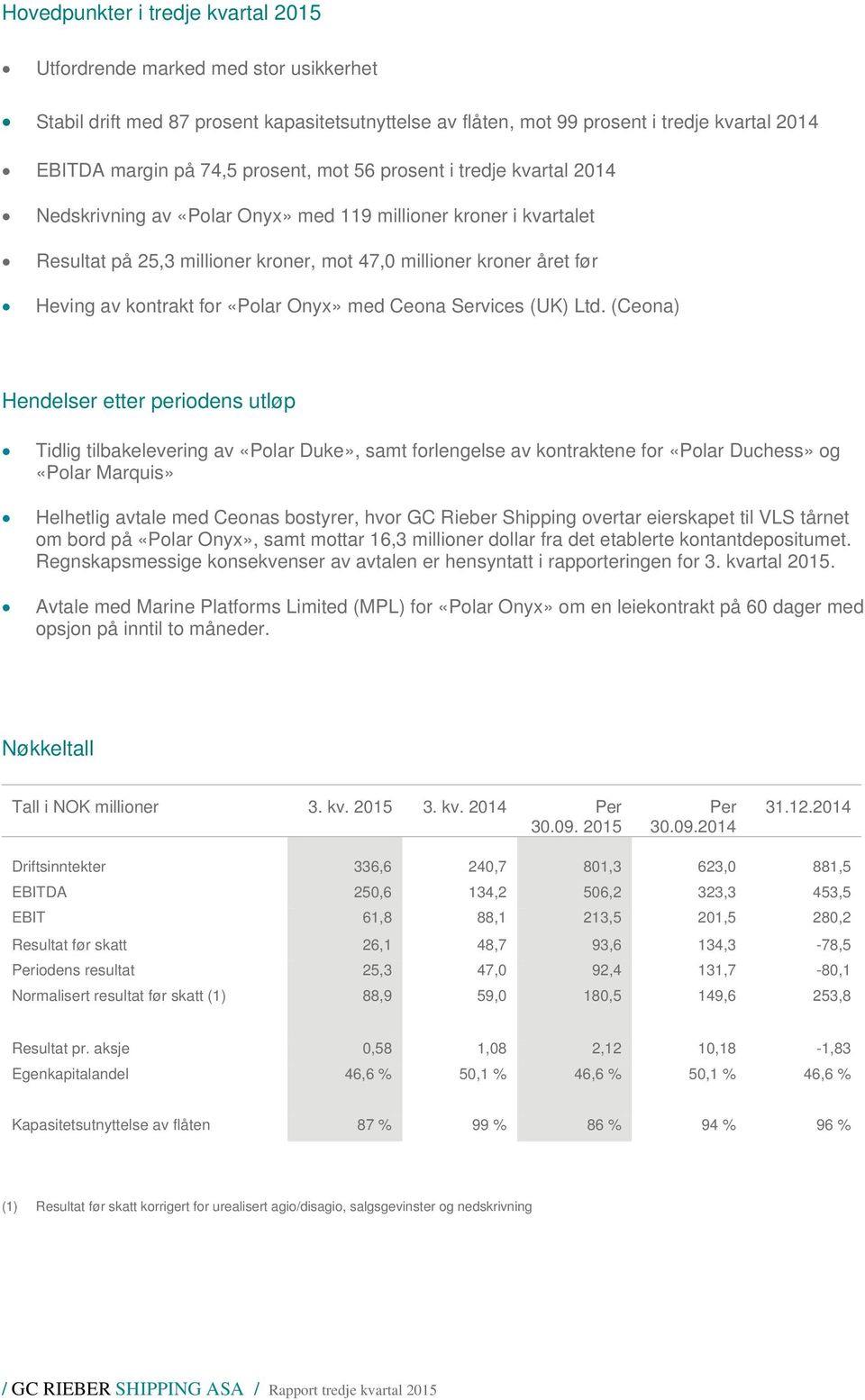 kontrakt for «Polar Onyx» med Ceona Services (UK) Ltd.