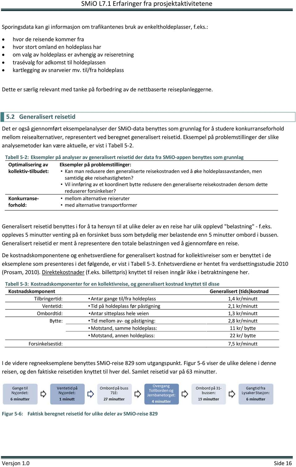 til/fra holdeplass Dette er særlig relevant med tanke på forbedring av de nettbaserte reiseplanleggerne. 5.