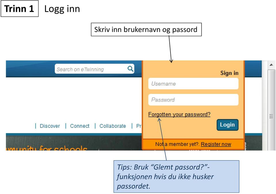 Bruk Glemt passord?