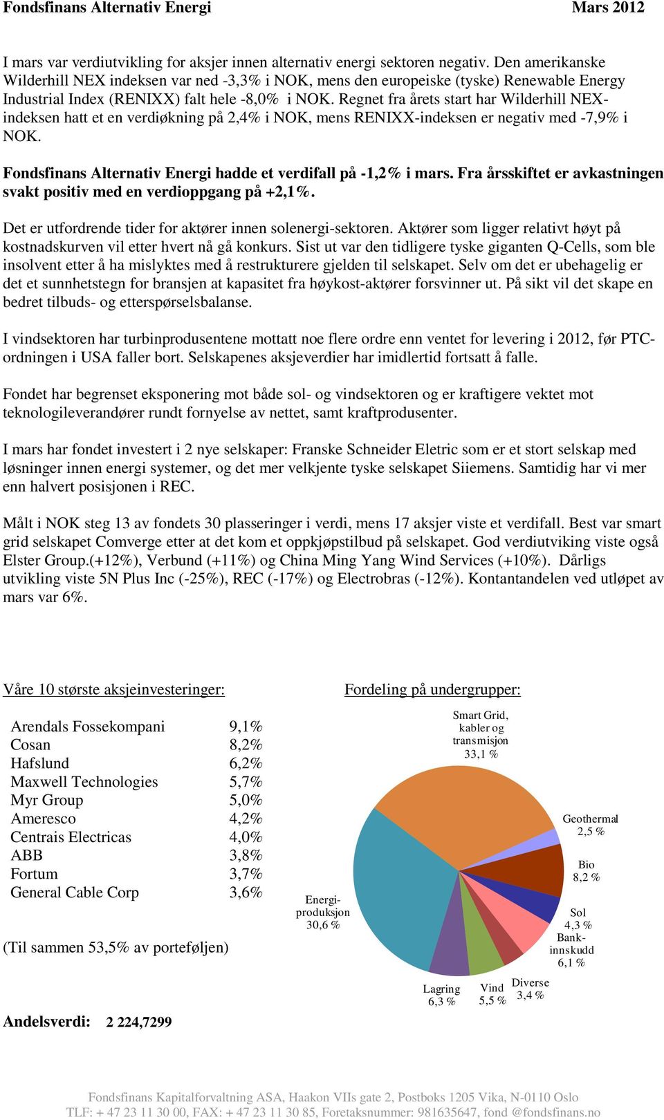 Regnet fra årets start har Wilderhill NEXindeksen hatt et en verdiøkning på 2,4% i NOK, mens RENIXX-indeksen er negativ med -7,9% i NOK.