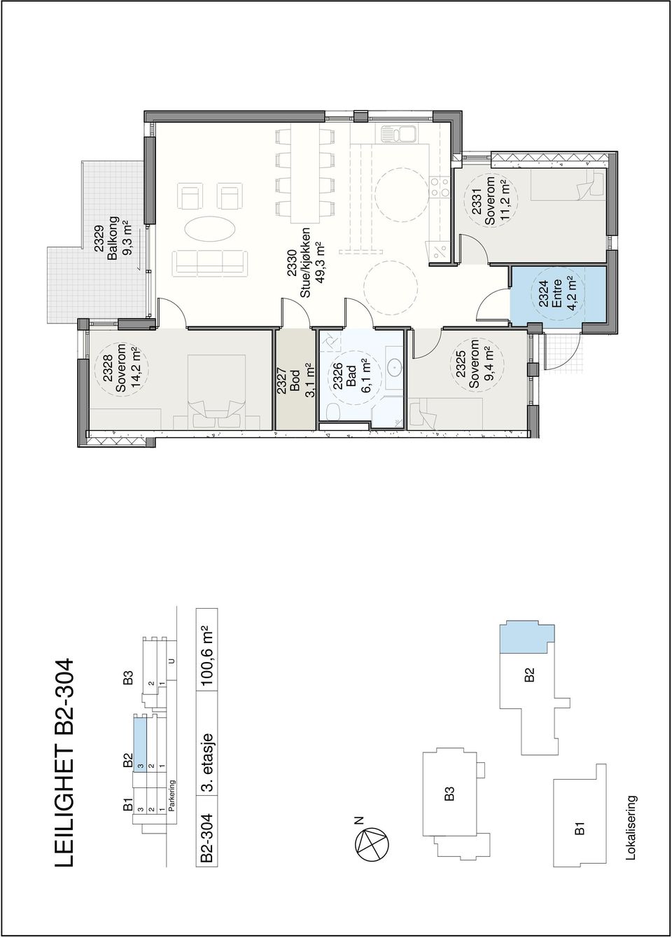 Lokalisering 8 4, m² 7, m² 6 6,