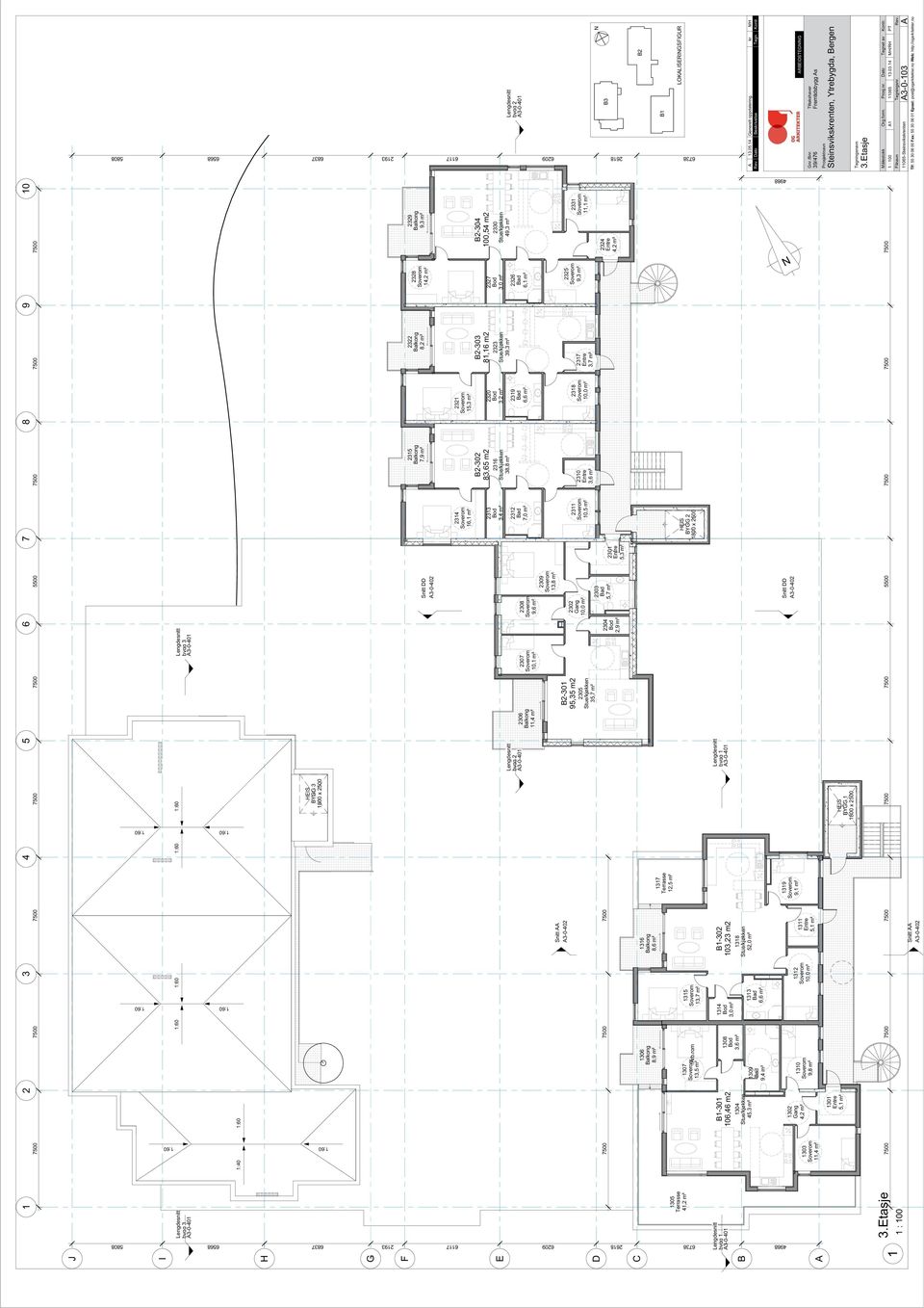 5 9, m² B-04 00,54 m 4 4, m² 0 49, m², m² bygg A-0-40 B C 05 4, m² 07,5 m² 06 8,9 m² /Arb.