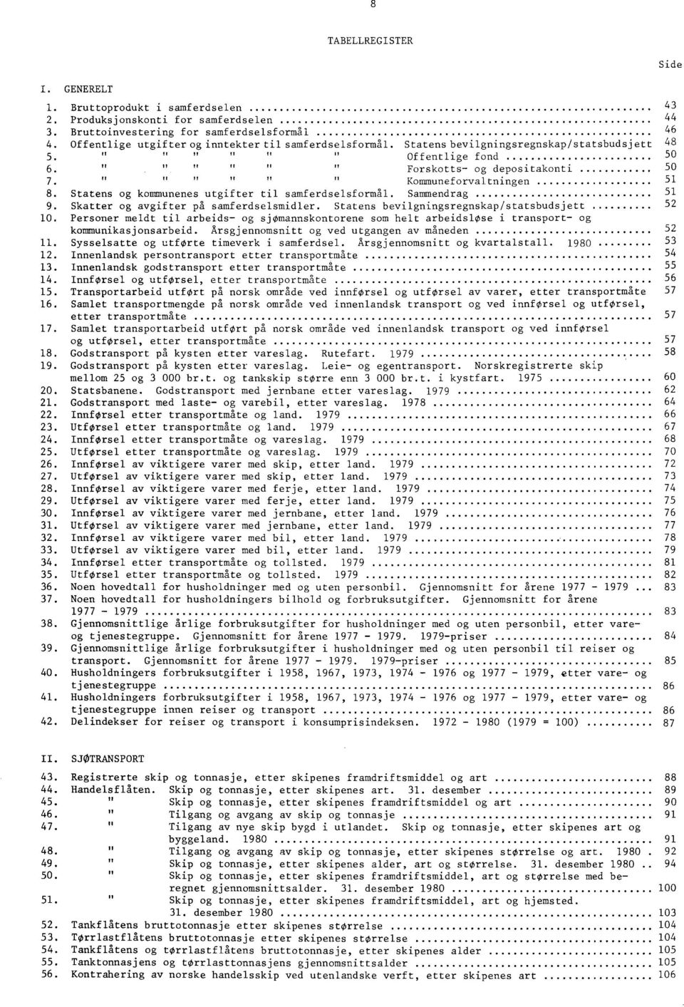 Sammendrag 5 9. Skatter og avgifter på samferdselsmidler. Statens bevilgningsregnskap/statsbudsjett 5 0.