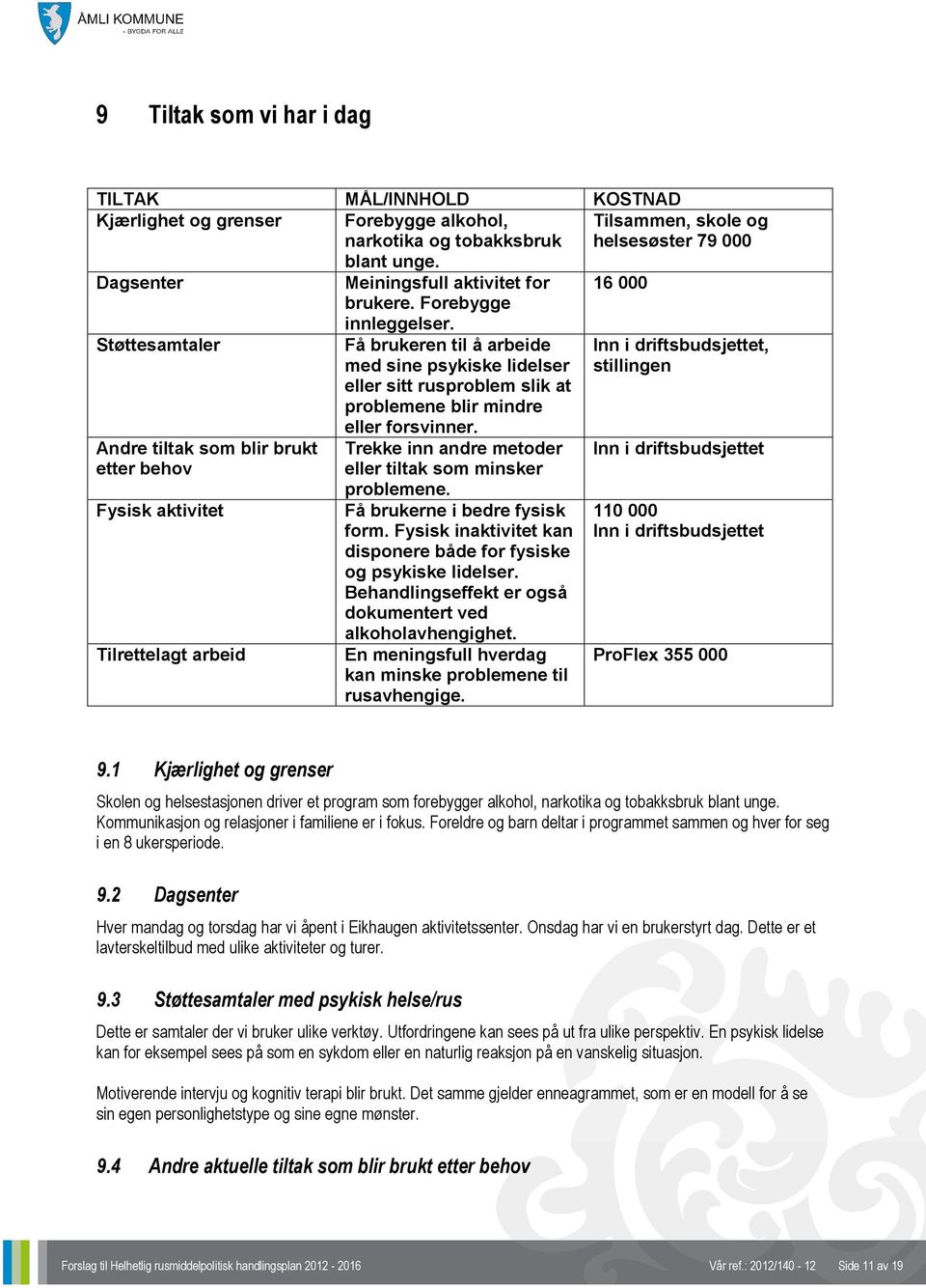 Få brukeren til å arbeide med sine psykiske lidelser eller sitt rusproblem slik at problemene blir mindre eller forsvinner. Trekke inn andre metoder eller tiltak som minsker problemene.