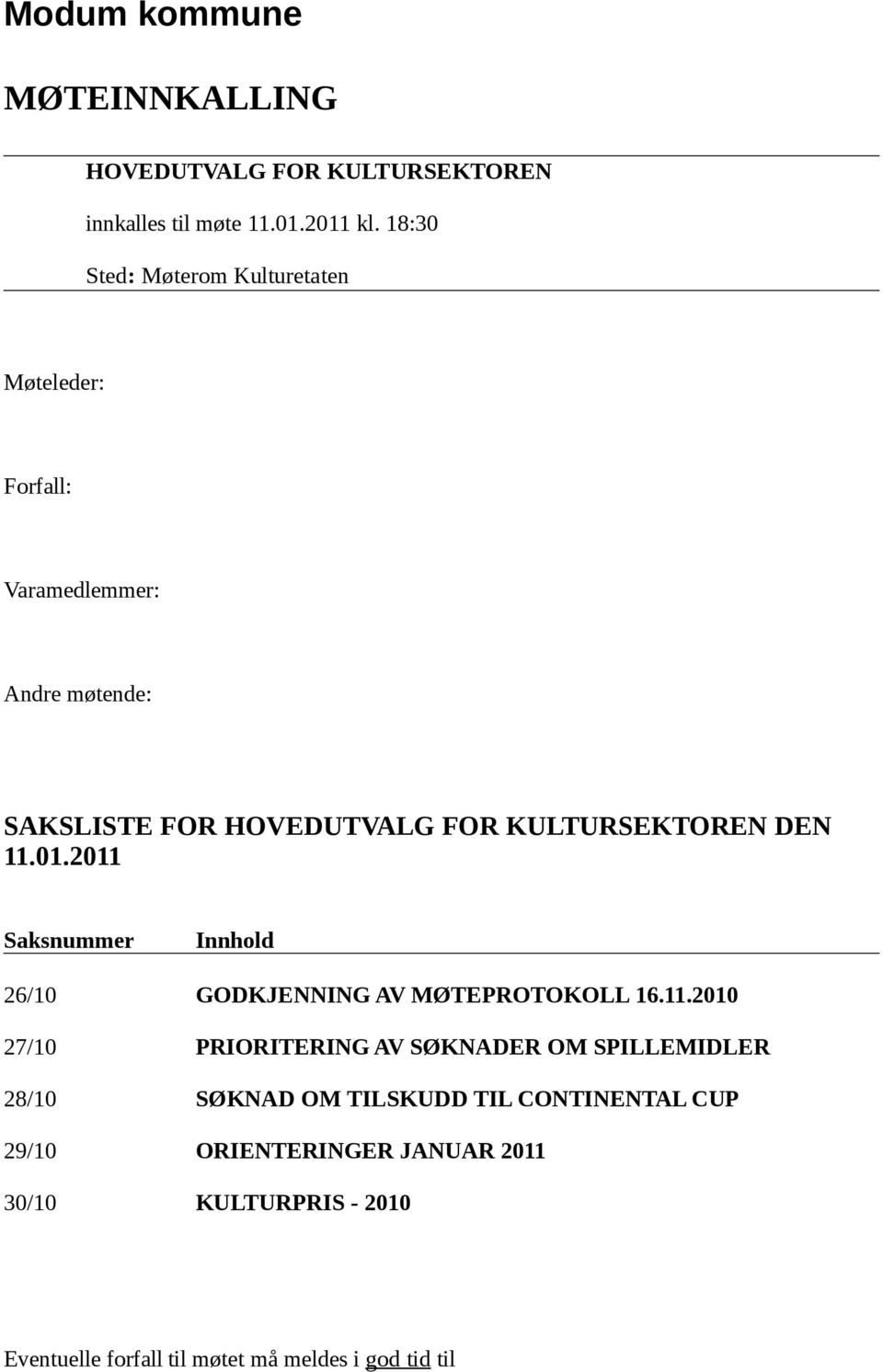 KULTURSEKTOREN DEN 11.