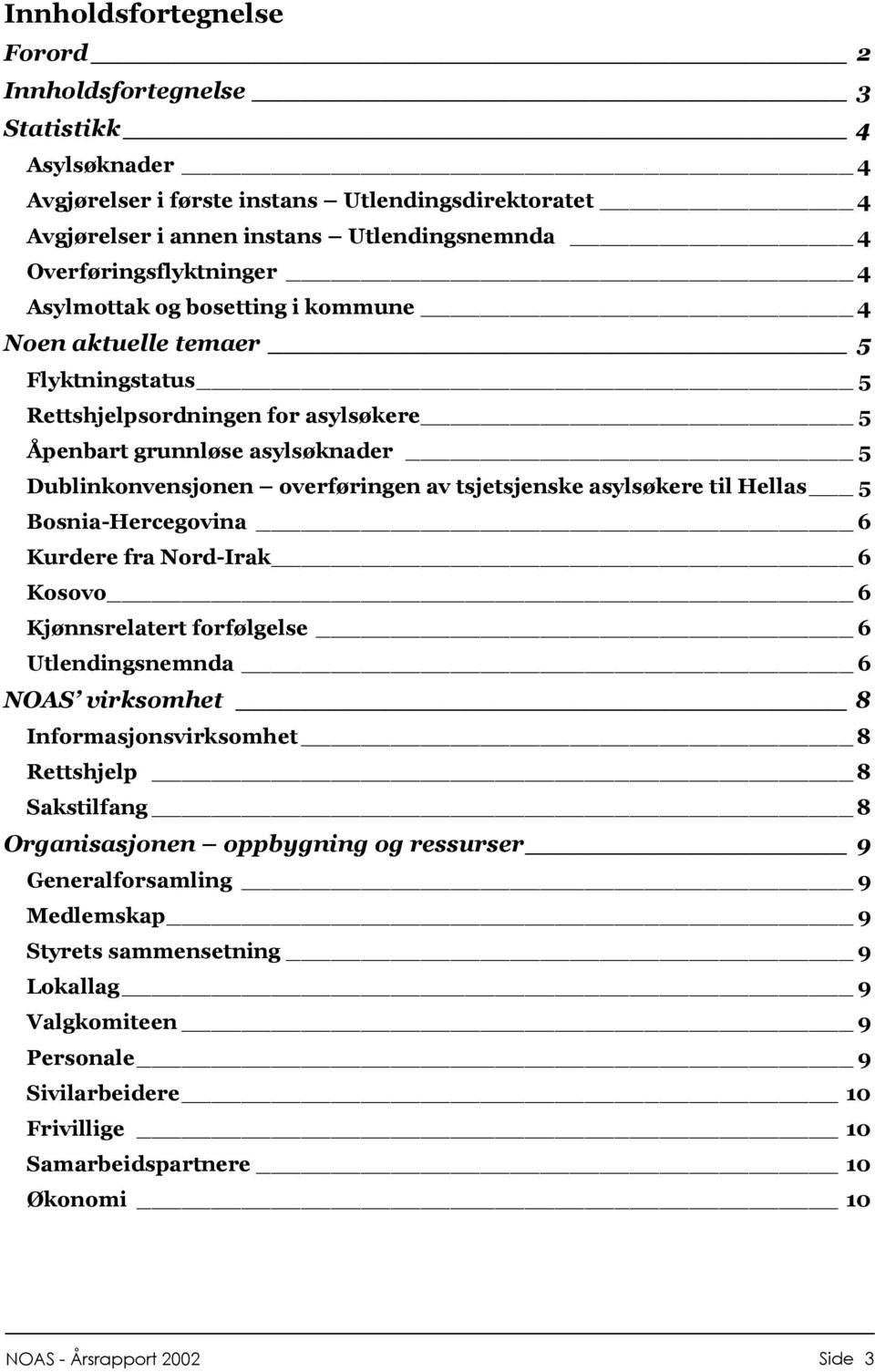 overføringen av tsjetsjenske asylsøkere til Hellas 5 Bosnia-Hercegovina 6 Kurdere fra Nord-Irak 6 Kosovo 6 Kjønnsrelatert forfølgelse 6 Utlendingsnemnda 6 NOAS virksomhet 8 Informasjonsvirksomhet 8