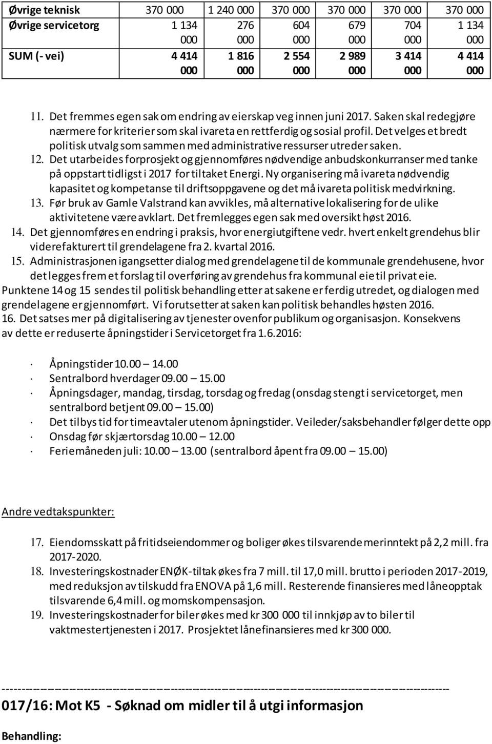 Det velges et bredt politisk utvalg som sammen med administrative ressurser utreder saken. 12.