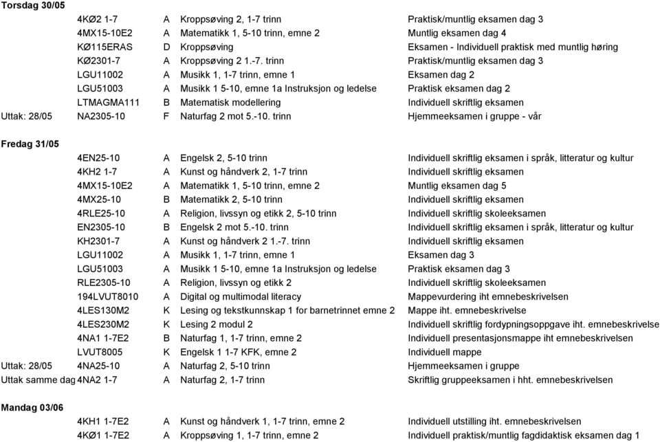 A Kroppsøving 2 1.-7.