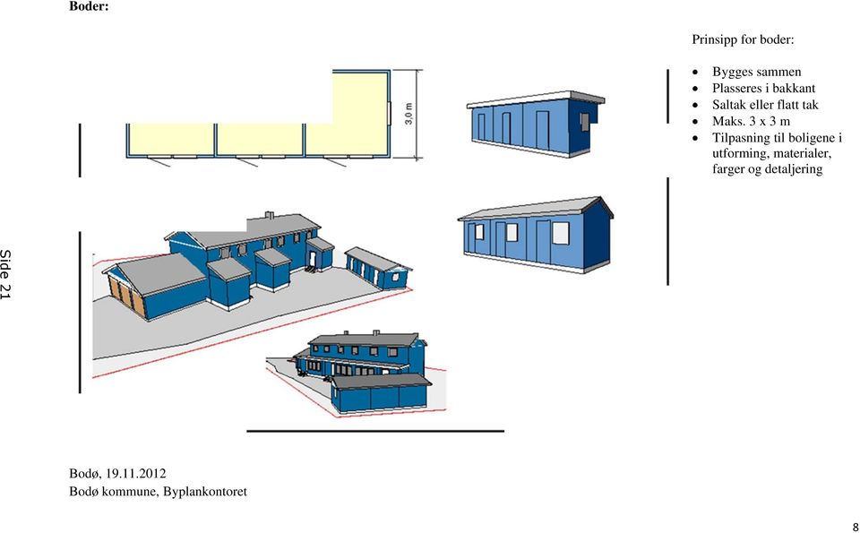 3 x 3 m Tilpasning til boligene i utforming,