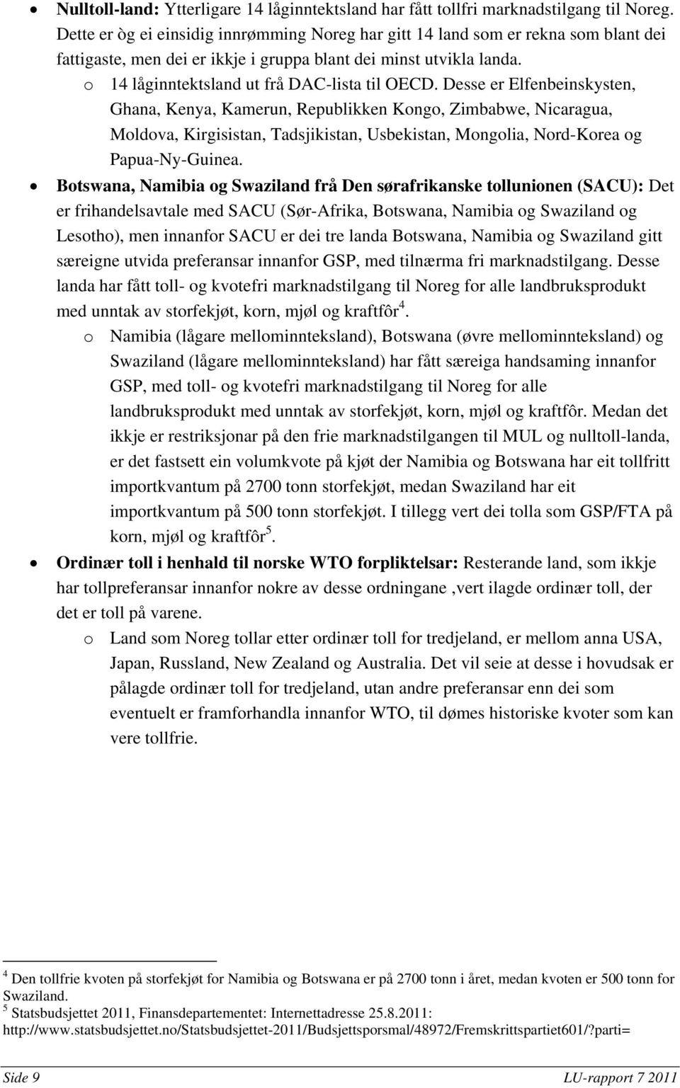 o 14 låginntektsland ut frå DAC-lista til OECD.