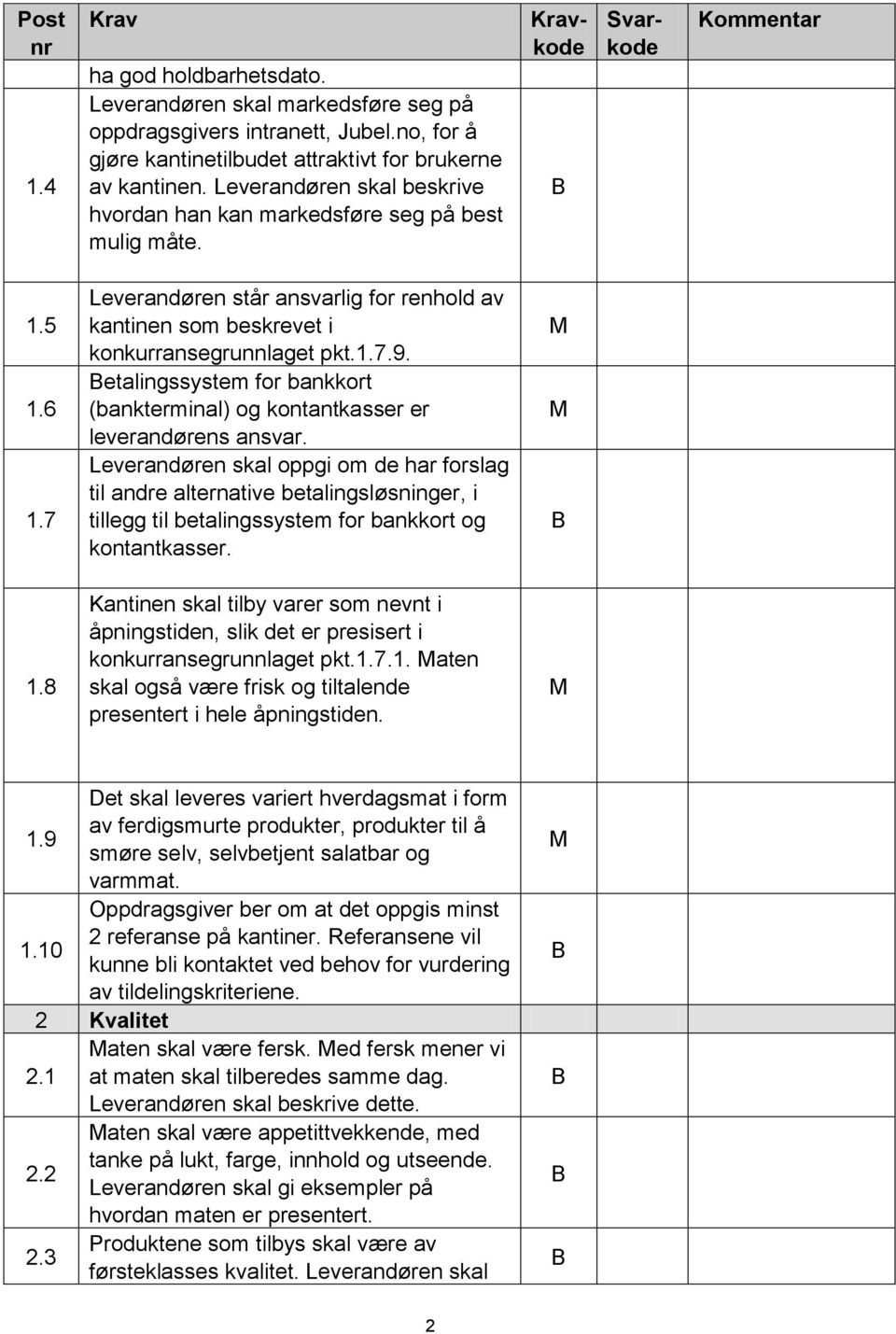 etalingssystem for bankkort (bankterminal) og kontantkasser er leverandørens ansvar.